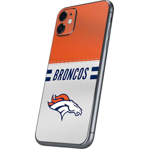 NFL Denver Broncos White Striped iPhone 11 Skin